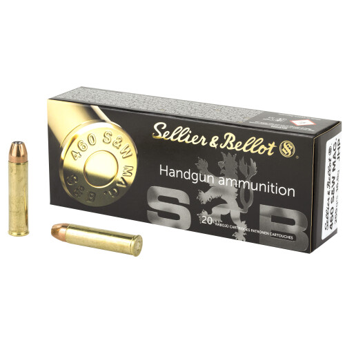Sellier & Bellot SB460B 460S&WMag 255gr Jacketed Hollow Point 20 Per Box/12 Case Centerfire, Handgun Ammunition