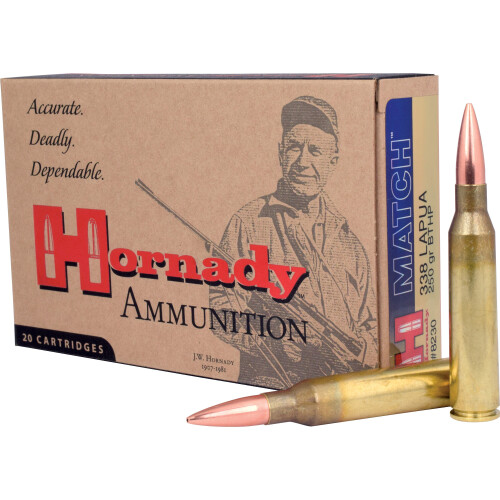 Hornady Match .338 Lapua Magnum Ammunition 20 Rounds BTHP 250 Grain