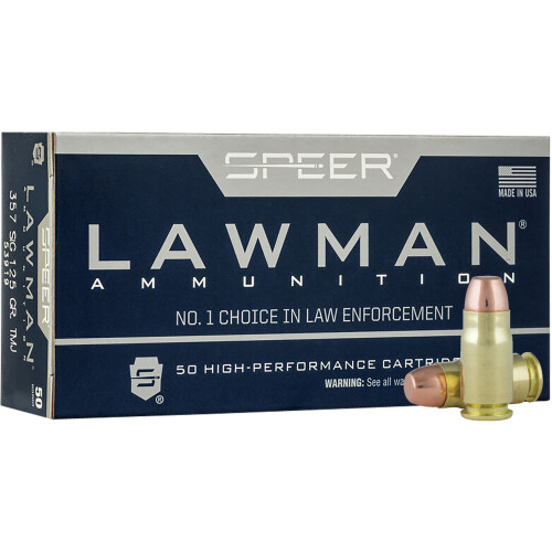Speer 53919 Lawman  357Sig 125gr Total Metal Jacket Flat Nose 50 Per Box/20 Case