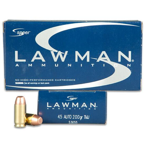 Speer Lawman .45 ACP Ammunition 50 Rounds TMJ 200 Grains 53655