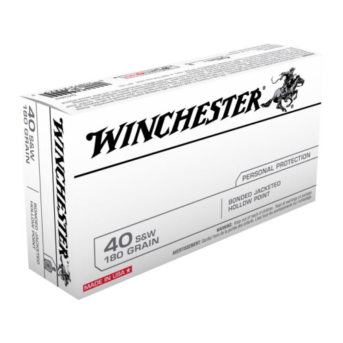 Winchester Q4369 USA 40S&W 180gr Bonded Jacket Hollow Point 50 Per Box/10 Case Centerfire, Handgun Ammunition