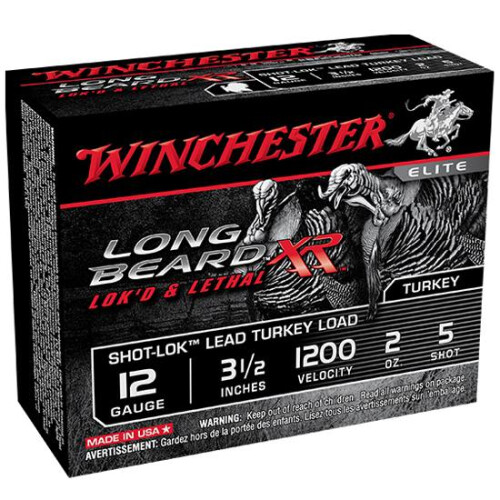 Winchester STLB12L5 Long Beard XR Shot-Lok 12Gauge 3.50 in 2oz 5Shot 10 Per Box/10 Case, Shotgun Shells