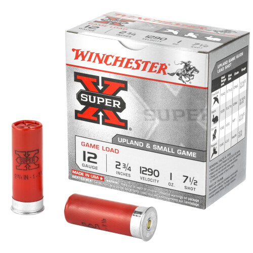 Winchester Super X Game 12 Gauge Ammo 2-3/4" #7-1/2 Lead Shot 1 oz Case of 250 (10 Boxes of 25)