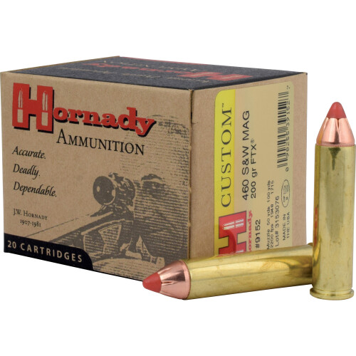 Hornady Custom .460 S&W Mag Ammunition 20 Rounds FTX 200 Grain