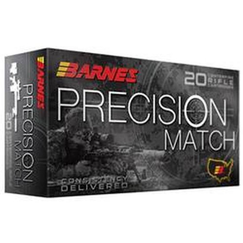 Barnes Precision Match .338 Lapua Magnum Ammunition 20 Rounds OTM BT 300 Grains 30728
