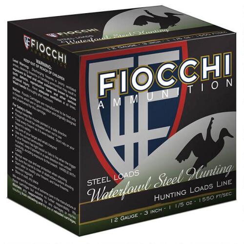 Fiocchi 12 Gauge Shotshell 250 Rounds 3 1/2" #2 Steel Shot 1 3/8 oz