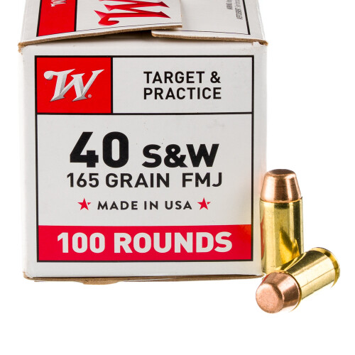 Winchester USA .40 S&W Ammunition 500 Rounds FMJ 165 Grain