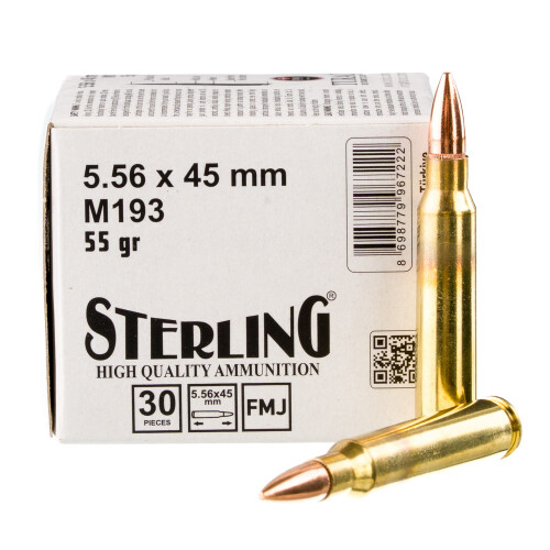 Sterling 5.56 NATO Ammunition 1500 Rounds FMJ 55 Grains