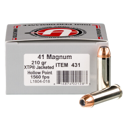 Underwood Ammo XTP Jacketed Hollow Point Handgun Ammunition 41 Rem 210gr JHP 1560 fps 20/ct