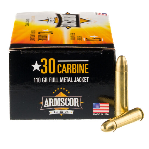 Armscor FAC30CIN USA 30Carbine 110gr Full Metal Jacket 50 Per Box/20 Case Centerfire, Rifle Ammunition