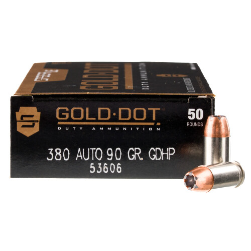 Speer Gold Dot .380 ACP Ammunition 50 Rounds JHP 90 Grain