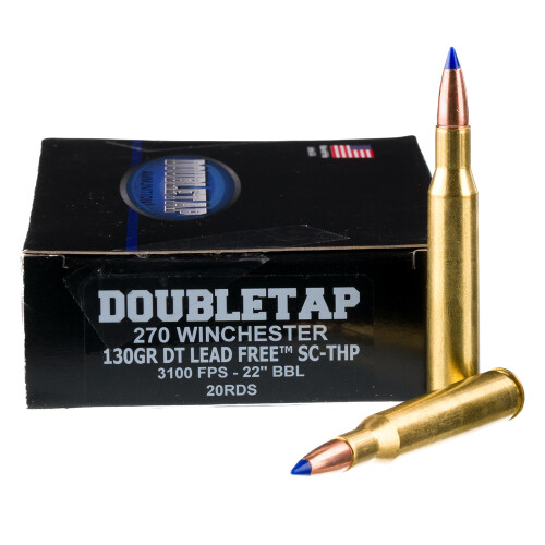 DoubleTap .270 Winchester Ammunition 20 Rounds SCTHP 130 Grain Lead Free
