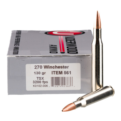 Underwood Ammo .270 Winchester Ammunition 20 Rounds TSX 130 Grain