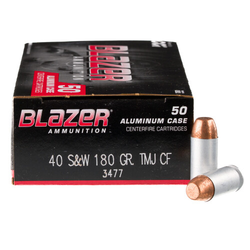 CCI 3477 Blazer Clean-Fire Handgun 40S&W Lead Free 180gr Total Metal Jacket 50 Per Box/20 Case, Centerfire Handgun Ammo