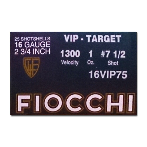 Fiocchi Exacta VIP 16 Gauge Ammunition 25 Rounds 2.75" #7.5 Lead 1 oz