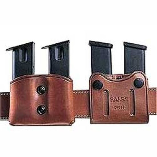 Galco DMC26 DMC Mag Carrier Double Tan Leather Belt Loop 45 ACP Belts 1.50-1.75 in Wide Compatible w/ Single Stack Compatible w/ Sig P220 Compatible w/ 1911