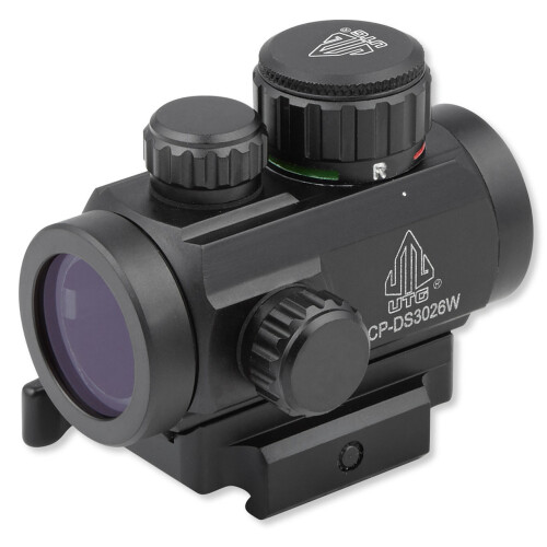 Leapers UTG Micro Red Dot Sight 30mm 1x Red and Green Dot with Quick-Detach Weaver/Picatinny Mount Matte Black